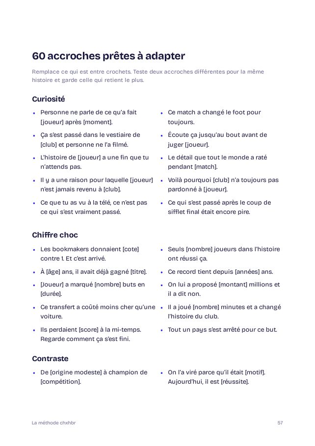 Page du guide : 60 accroches prêtes à adapter