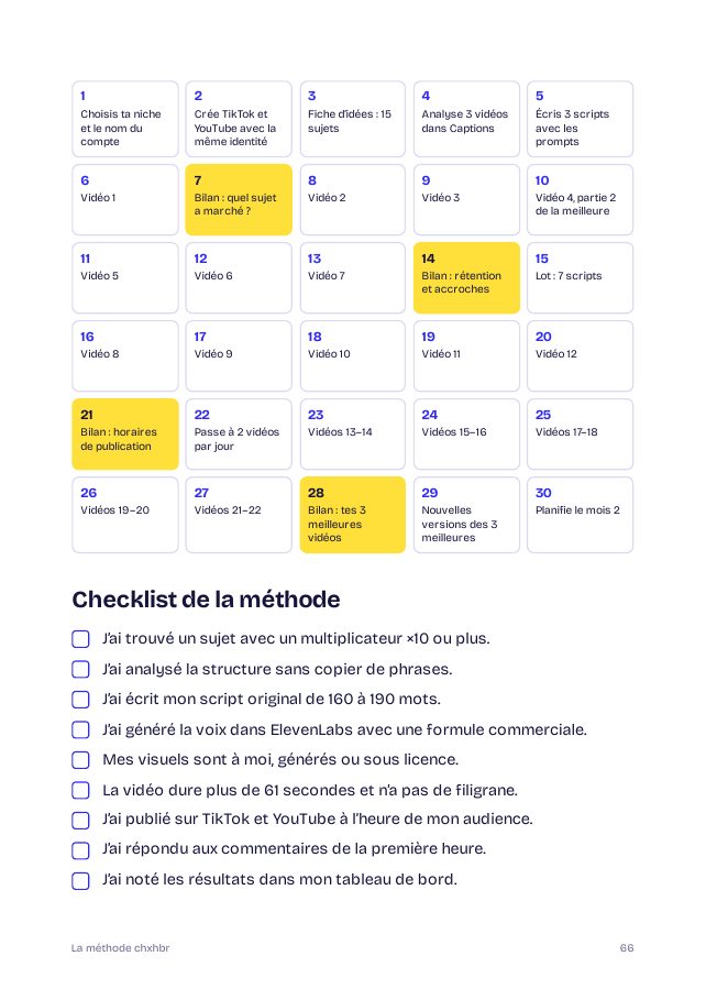 Page du guide : plan sur 30 jours